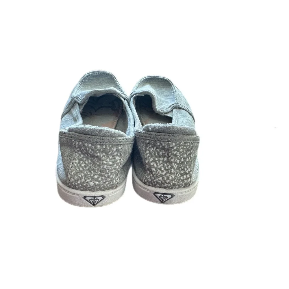 Roxy Slip‎ On Shoes Gray White Pattern Women Size 6 Canvas Casual Comfort